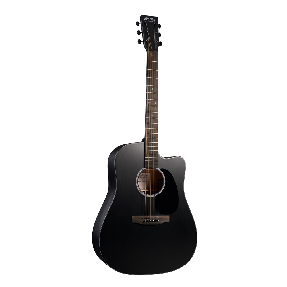 Martin DC-10E Modern Black Dreadnought Modern Acoustic Electric Guitar, Spruce/ Sapele, Black w/ Soft Shell Case
